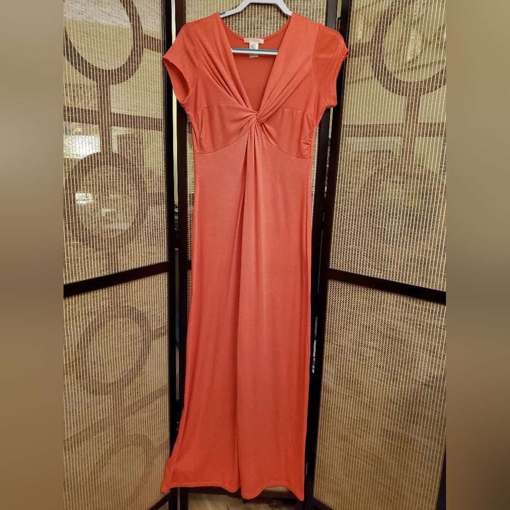 Junior's Coral Maxi Dress